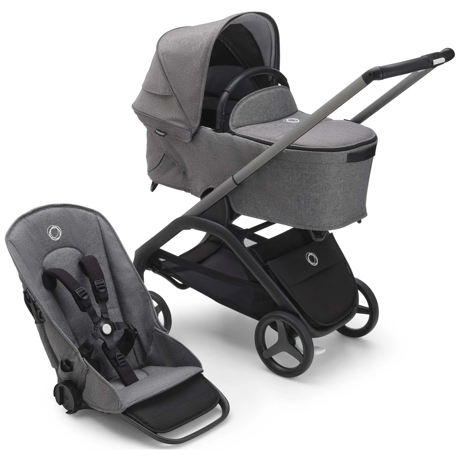 Bugaboo Dragonfly Complete Pram - Graphite/Grey Melange 4 Bugaboo Dragonfly Complete Pram - Graphite/Grey Melange - Image 2