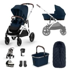 Cybex Gazelle S Essential Bundle - Silver/Ocean Blue