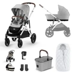 Cybex Gazelle S Essential Bundle - Silver/Lava Grey