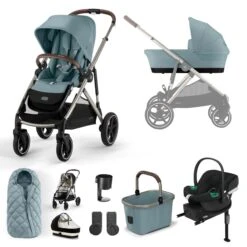 Cybex Gazelle S Comfort Bundle - Taupe/Sky Blue