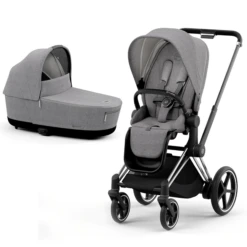 Cybex EPriam & Lux Cot (2022) In Manhattan Grey Plus