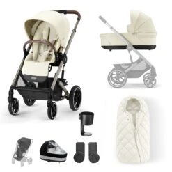 Cybex Balios S Lux Essential Bundle - Taupe/Seashell Beige