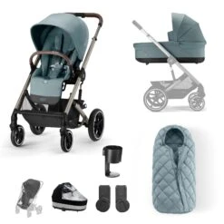 Cybex Balios S Lux Essential Bundle - Taupe/Sky Blue