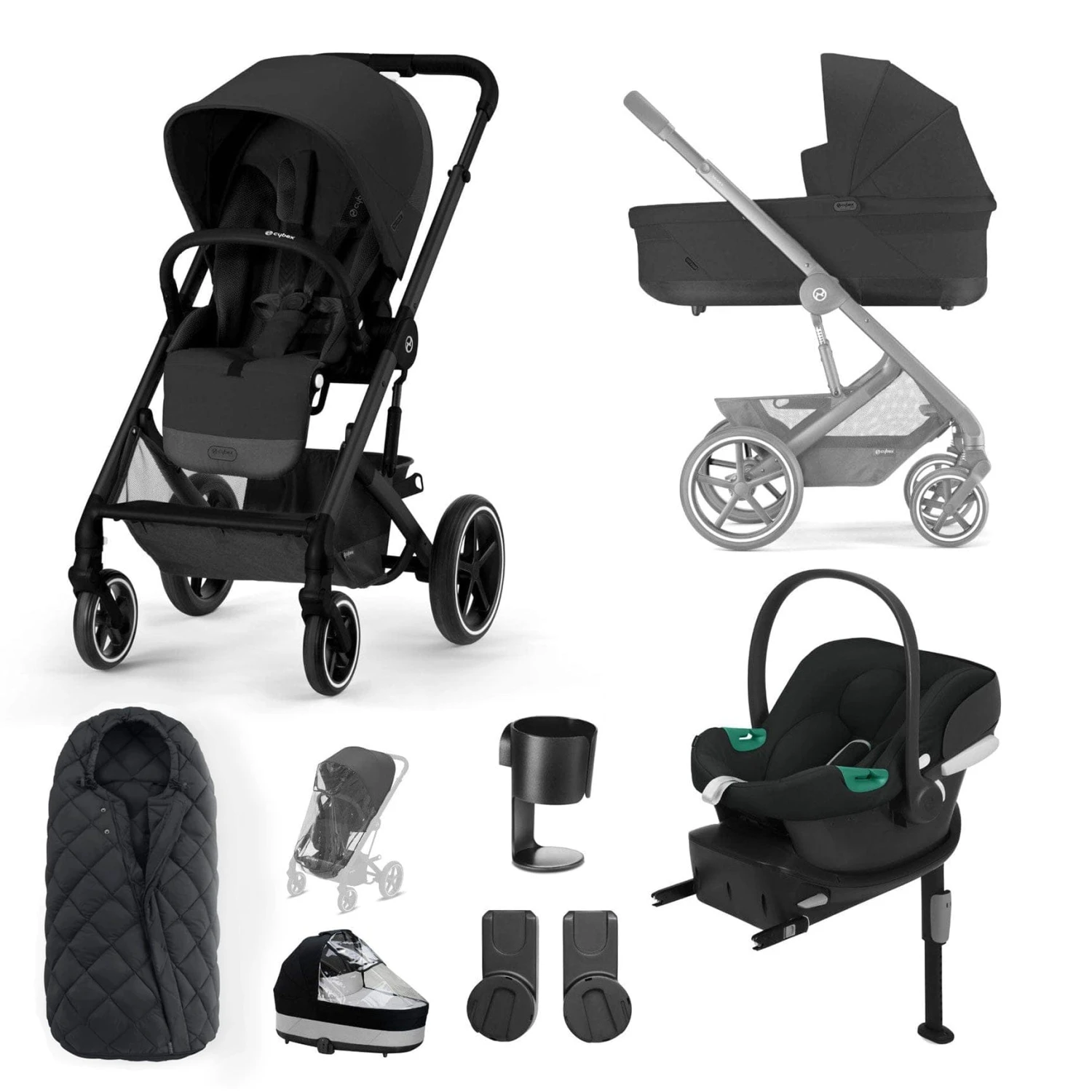 Cybex Balios S Lux Comfort Bundle - Black/Moon Black 3 Cybex Balios S Lux Comfort Bundle - Black/Moon Black