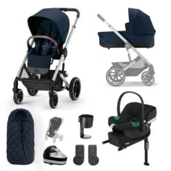 Cybex Balios S Lux Comfort Bundle - Silver/Ocean Blue