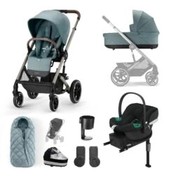 Cybex Balios S Lux Comfort Bundle - Taupe/Sky Blue