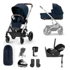 Cybex Balios S Lux Luxury Bundle - Silver/Ocean Blue