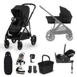 Cybex Gazelle S Luxury Bundle - Black/Moon Black