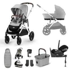 Cybex Gazelle S Luxury Bundle - Silver/Lava Grey