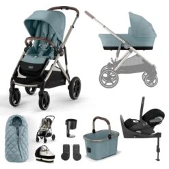 Cybex Gazelle S Luxury Bundle - Taupe/Sky Blue