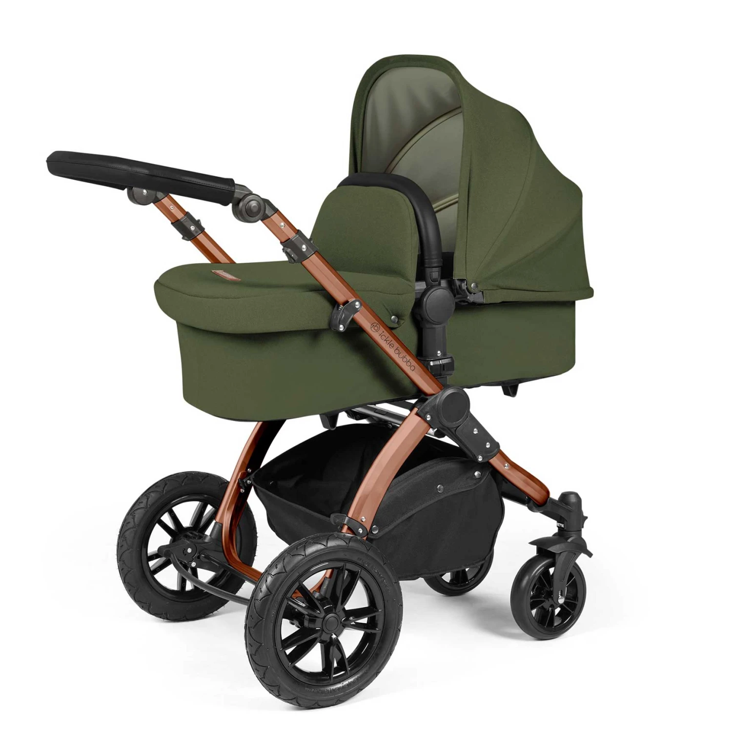 Ickle Bubba Stomp Luxe 2 In 1 Plus Pushchair & Carrycot - Bronze/Woodland/Black 3 Ickle Bubba Stomp Luxe 2 In 1 Plus Pushchair & Carrycot - Bronze/Woodland/Black