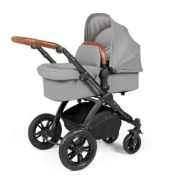 Ickle Bubba Stomp Luxe 2 In 1 Plus Pushchair & Carrycot - Black/Pearl Grey/Tan