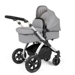 Ickle Bubba Stomp Luxe 2 In 1 Plus Pushchair & Carrycot - Silver/Pearl Grey/Black