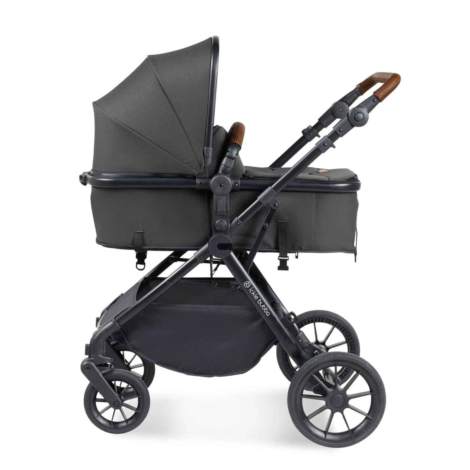 Ickle Bubba Cosmo 2 In 1 Plus Carrycot & Pushchair - Black/Graphite Grey 6 Ickle Bubba Cosmo 2 In 1 Plus Carrycot & Pushchair - Black/Graphite Grey - Image 4