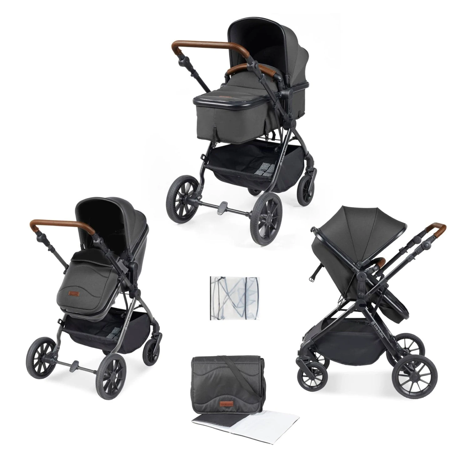 Ickle Bubba Cosmo 2 In 1 Plus Carrycot & Pushchair - Black/Graphite Grey 3 Ickle Bubba Cosmo 2 In 1 Plus Carrycot & Pushchair - Black/Graphite Grey