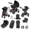 Ickle Bubba Stomp Luxe All-in-One Travel System With Isofix Base - Bronze/Midnight/Black -Baby Products Store ickle bubba travel systems 10 011 300 139 38711474094301