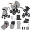 Ickle Bubba Stomp Luxe All-in-One Travel System With Isofix Base - Silver/Pearl Grey/Tan -Baby Products Store ickle bubba travel systems 10 011 300 260 38711838539997