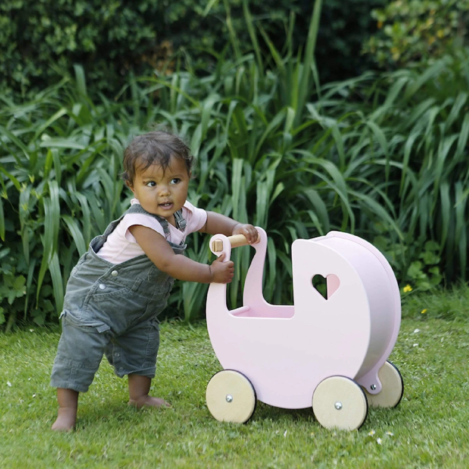 Moover Wooden Dolls Pram Pink 4 Moover Wooden Dolls Pram Pink - Image 2