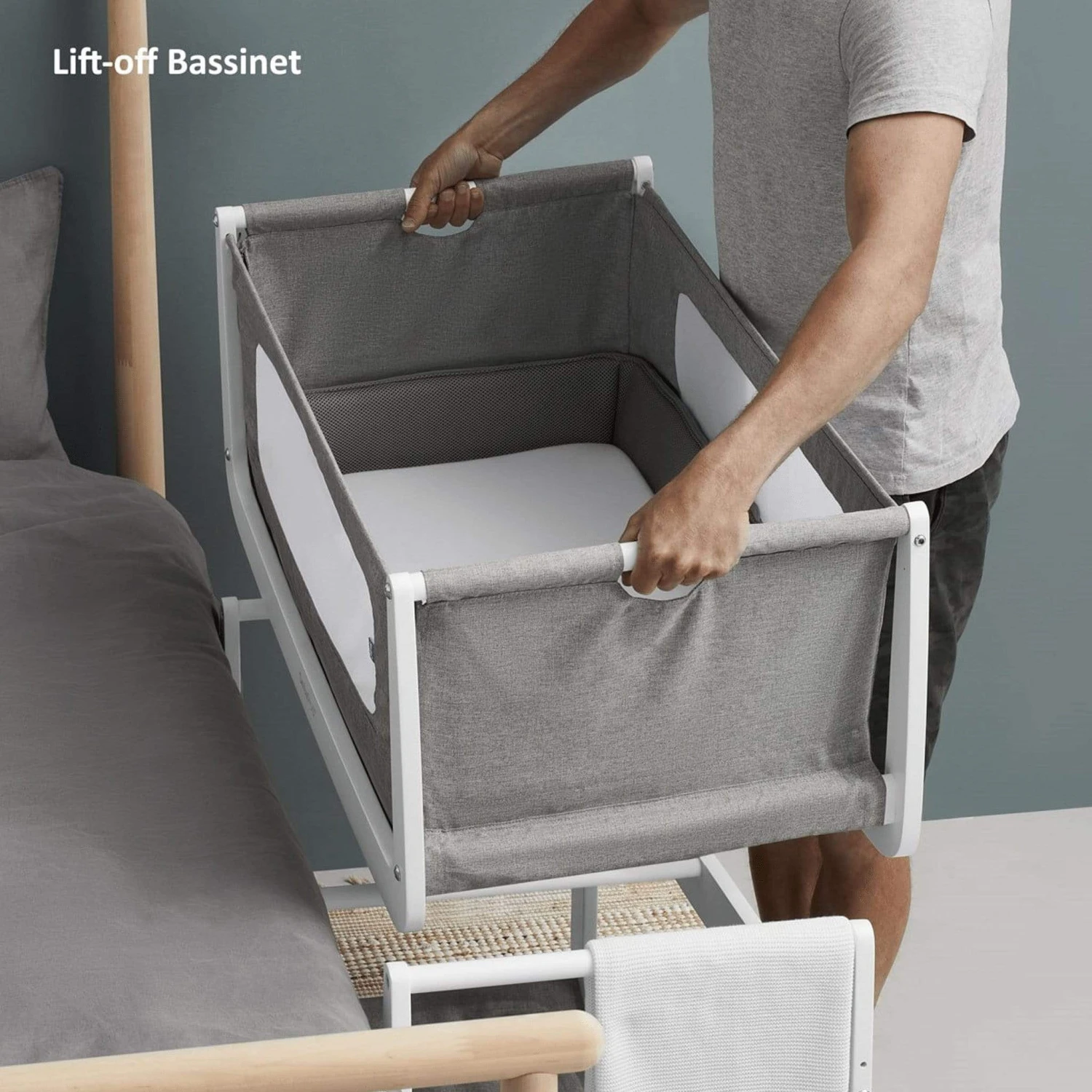 SnüzPod 4 Bedside Crib Dusk Grey 7 SnüzPod 4 Bedside Crib Dusk Grey - Image 5
