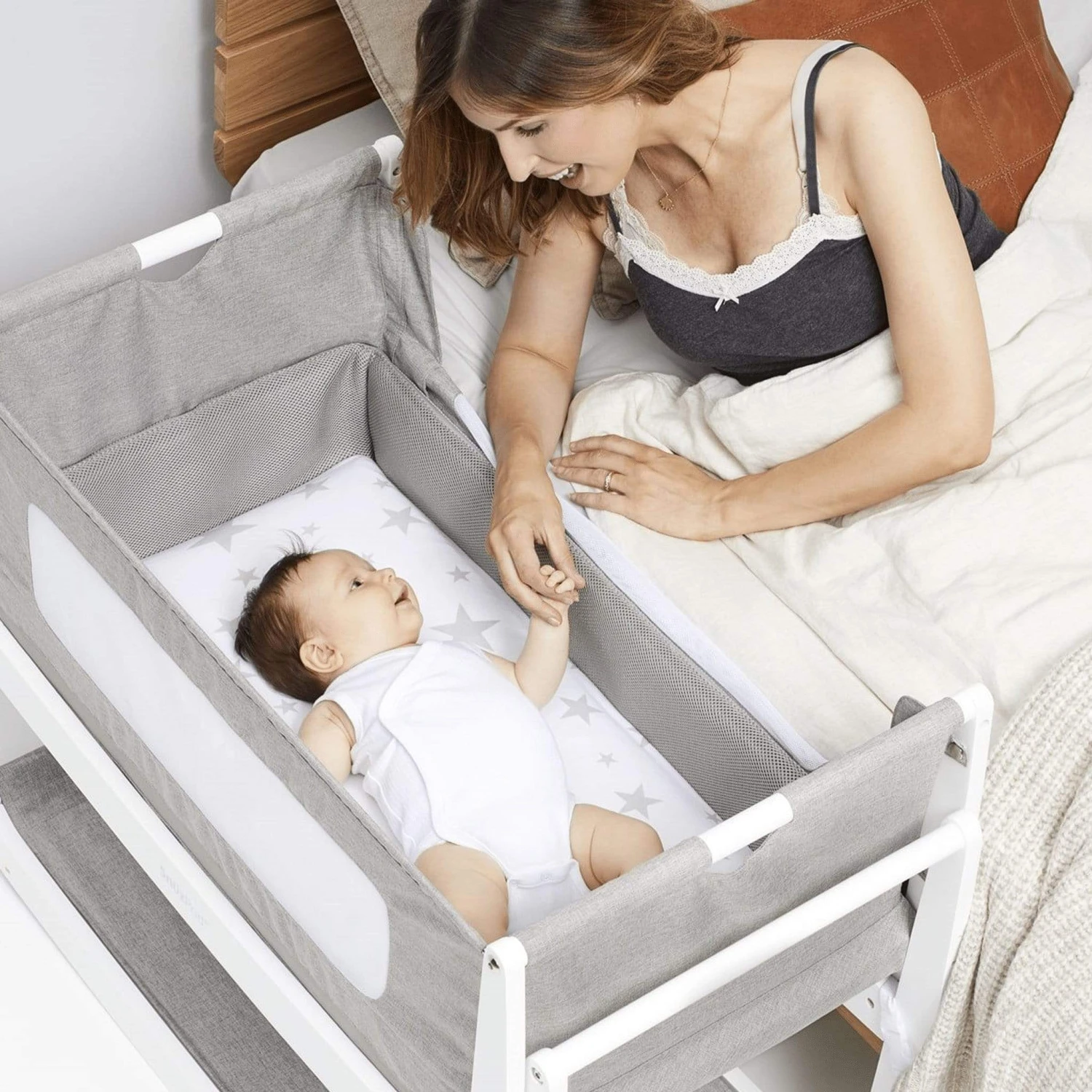 SnüzPod 4 Bedside Crib Dusk Grey 6 SnüzPod 4 Bedside Crib Dusk Grey - Image 4
