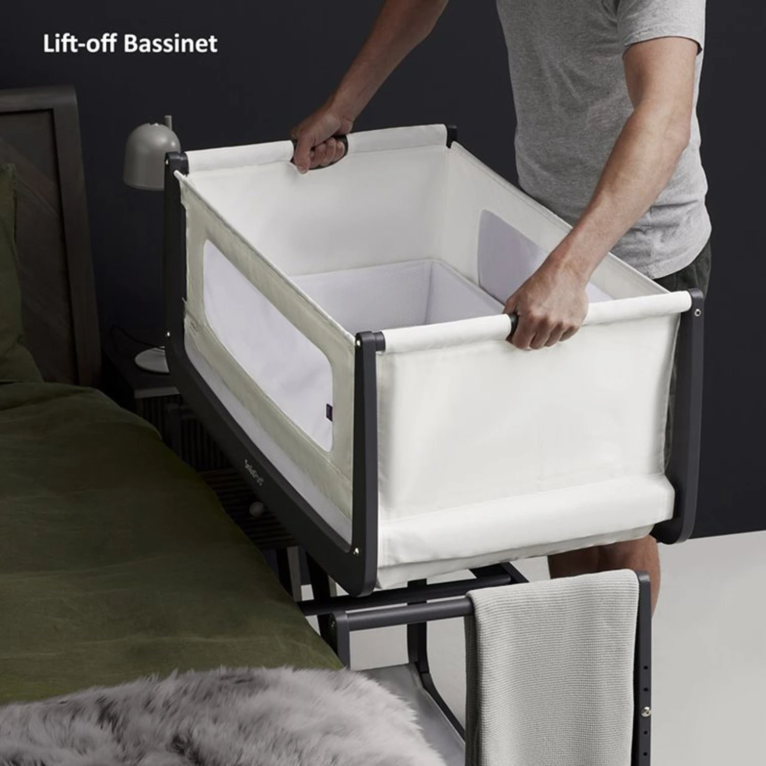 SnüzPod 4 Bedside Crib Slate 5 SnüzPod 4 Bedside Crib Slate - Image 4