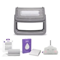 SnüzPod 4 Bedside Crib Starter Bundle Urban Grey