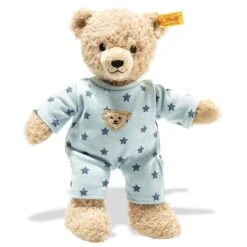 Steiff Teddy Bear In Pyjamas Blue 25cm