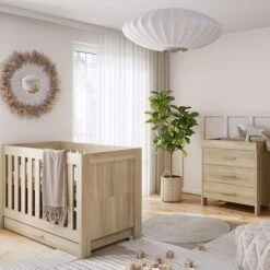 Venicci Forenzo Cot Bed With Drawer - Honey Oak -Baby Products Store venicci cot beds 38475993514205