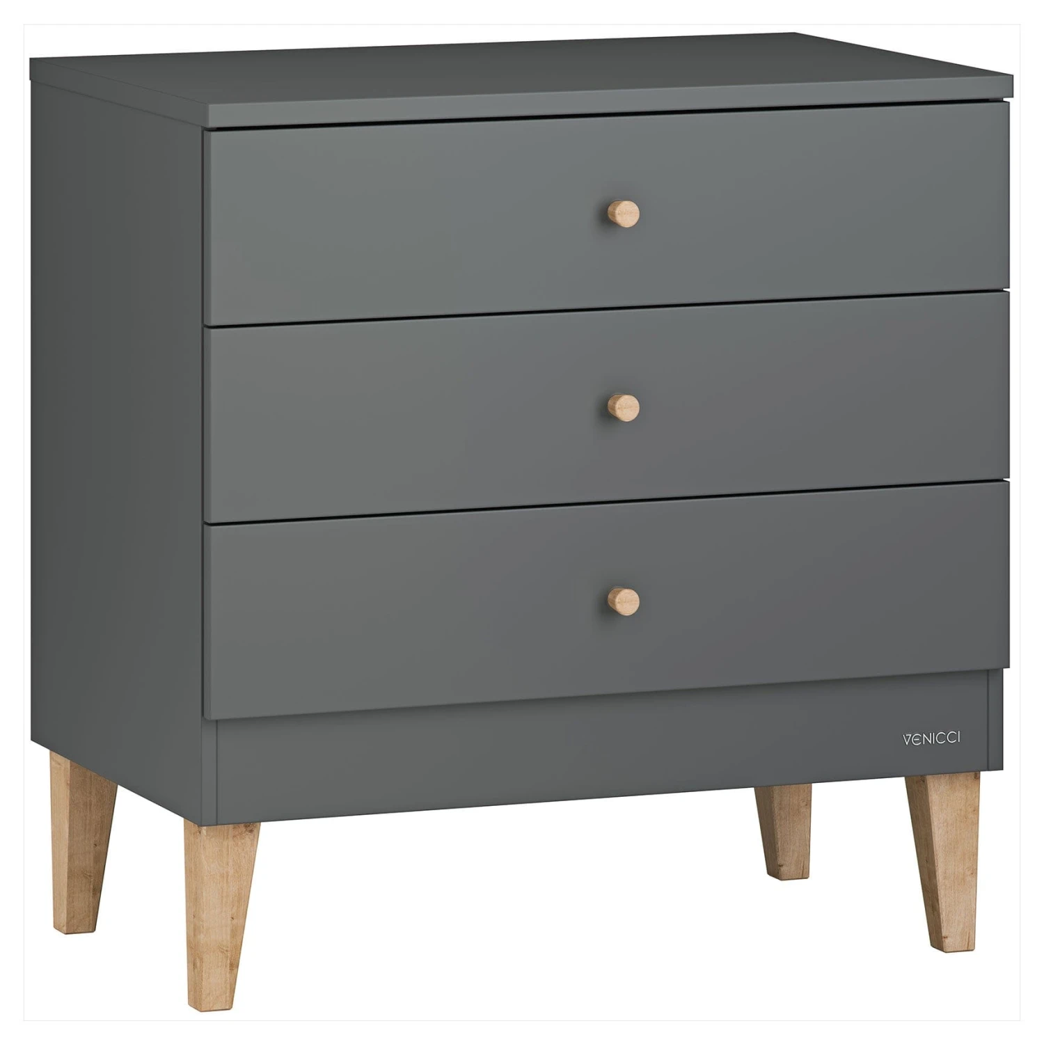 Venicci Saluzzo 2 Piece Dresser Roomset - Graphite 9 Venicci Saluzzo 2 Piece Dresser Roomset - Graphite - Image 7