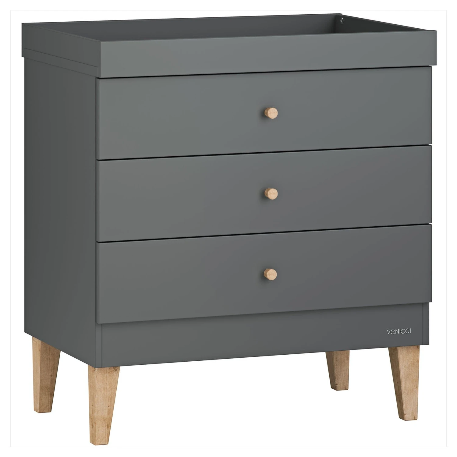 Venicci Saluzzo 2 Piece Dresser Roomset - Graphite 7 Venicci Saluzzo 2 Piece Dresser Roomset - Graphite - Image 5