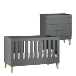 Venicci Saluzzo 2 Piece Dresser Roomset - Graphite