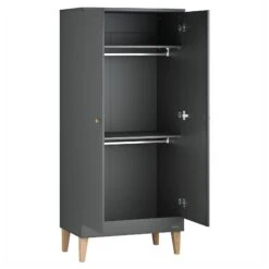 Venicci Saluzzo 2 Piece Wardrobe Roomset - Graphite 20 Venicci Saluzzo 2 Piece Wardrobe Roomset - Graphite -Baby Products Store venicci nursery room sets 38476216434909