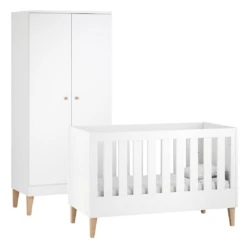 Venicci Saluzzo 2 Piece Wardrobe Roomset - Premium White
