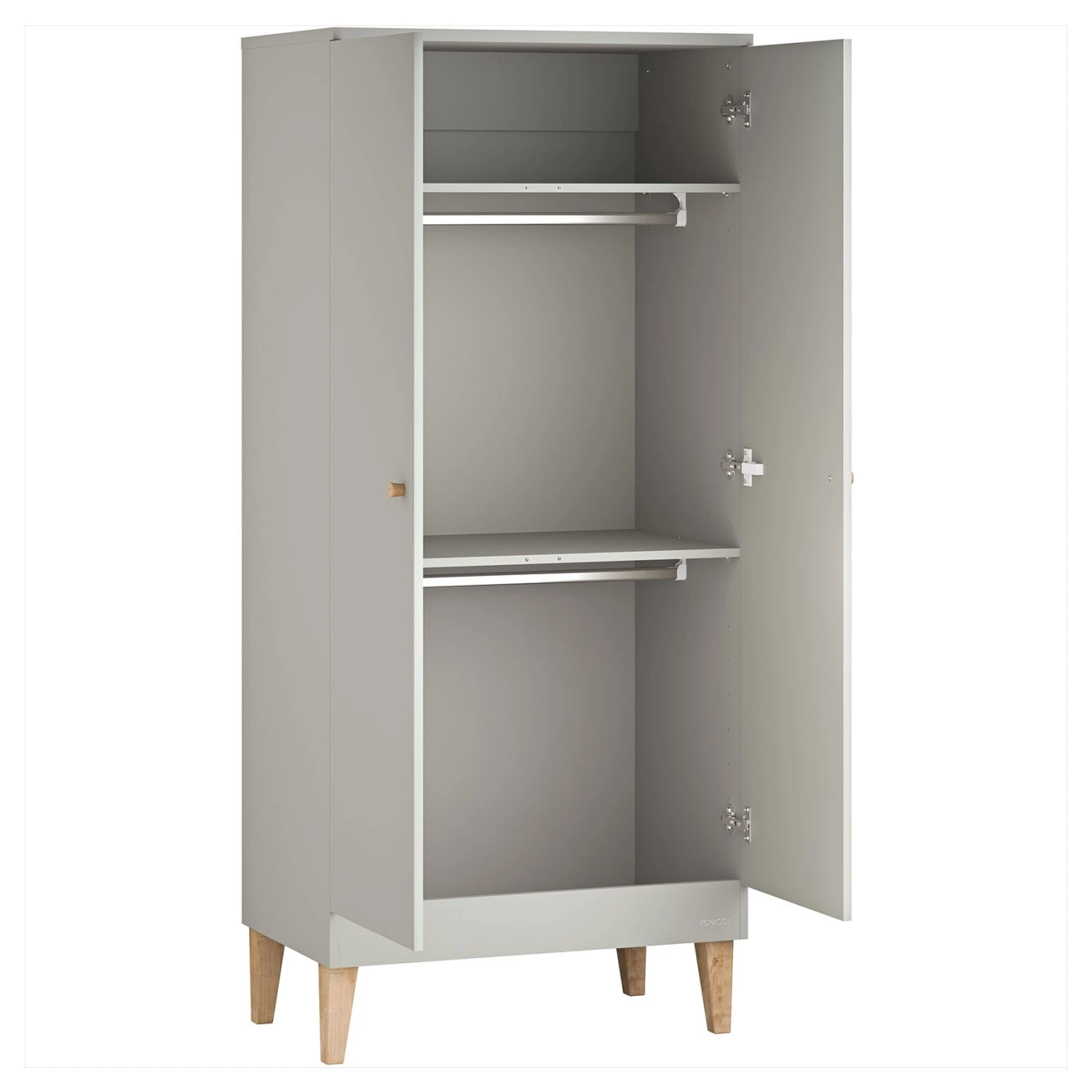 Venicci Saluzzo 2 Piece Wardrobe Roomset - Warm Grey 9 Venicci Saluzzo 2 Piece Wardrobe Roomset - Warm Grey - Image 7