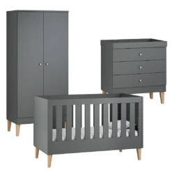 Venicci Saluzzo 3 Piece Roomset - Graphite