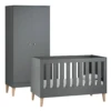 Venicci Saluzzo 2 Piece Wardrobe Roomset - Graphite -Baby Products Store venicci nursery room sets 38477008568541